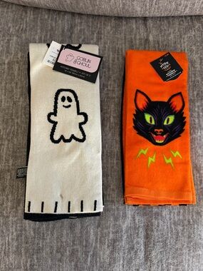 Goblin & Ghoul Hyde & Eek Ghost and Black Cat Kitchen Towel Set Halloween Decor